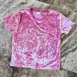 Pink Luce Velvet Cropped Tee